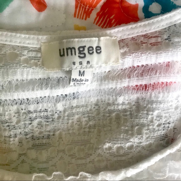 Umgee Lace & Ruffle Crochet Bell Sleeve Boho Top M - Picture 7 of 14